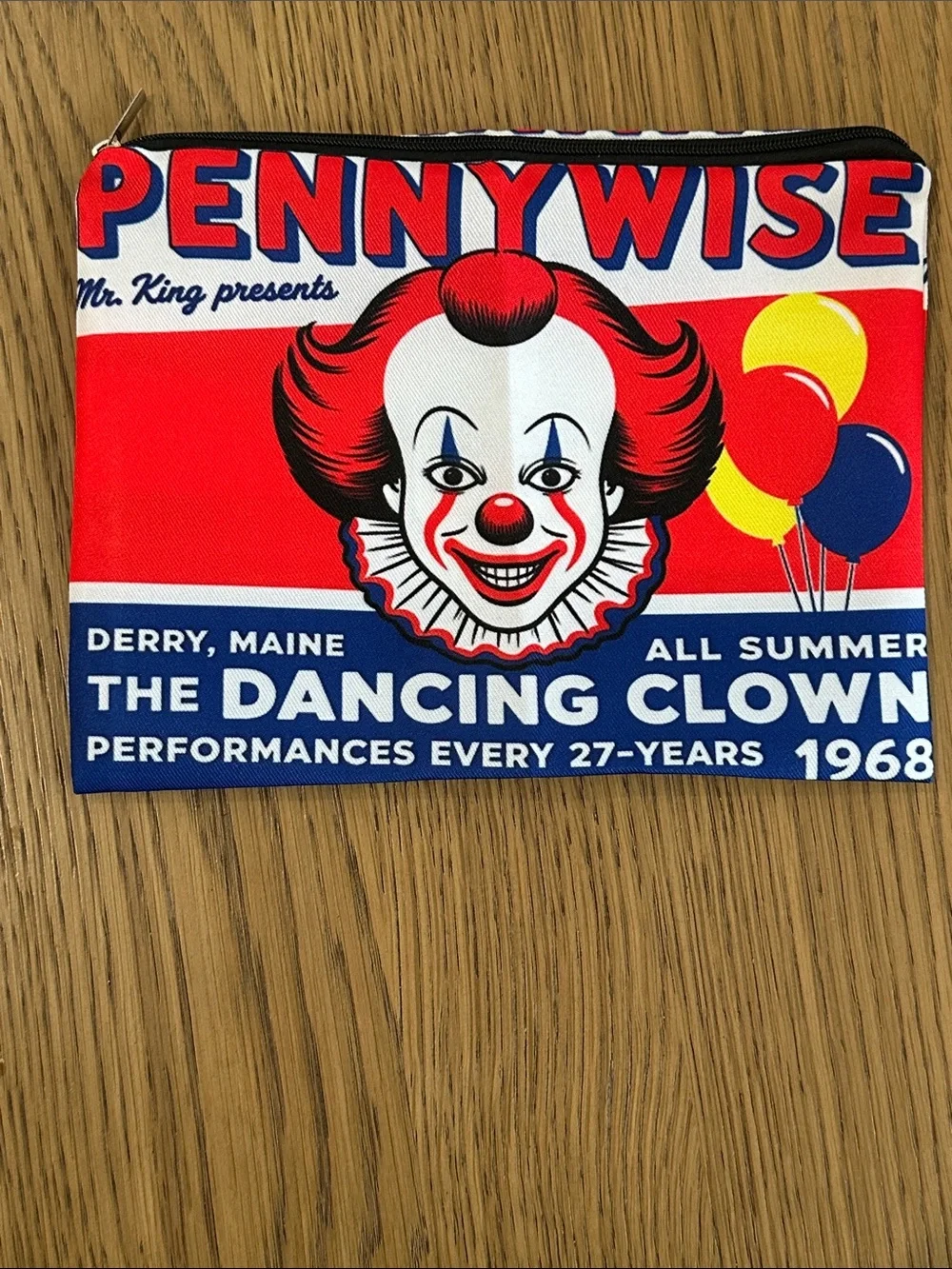 Pennywise Red & Blue Clown Graphic Pouch